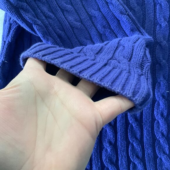 Lands End Womens 3XL Plus Crewneck Sweater 100% Cotton Cable Knit - Picture 2 of 10